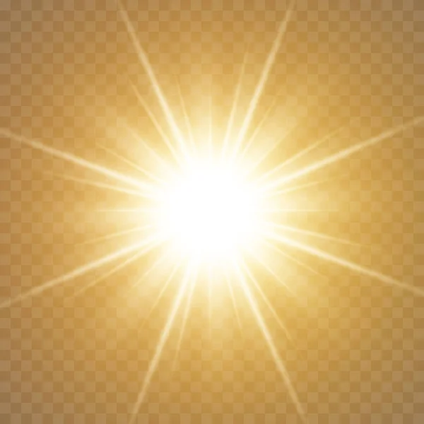Яркая Неоновая Вспышка Звезды Взрыв Света Блеском Пылью Прозрачном Фоне — стоковый вектор