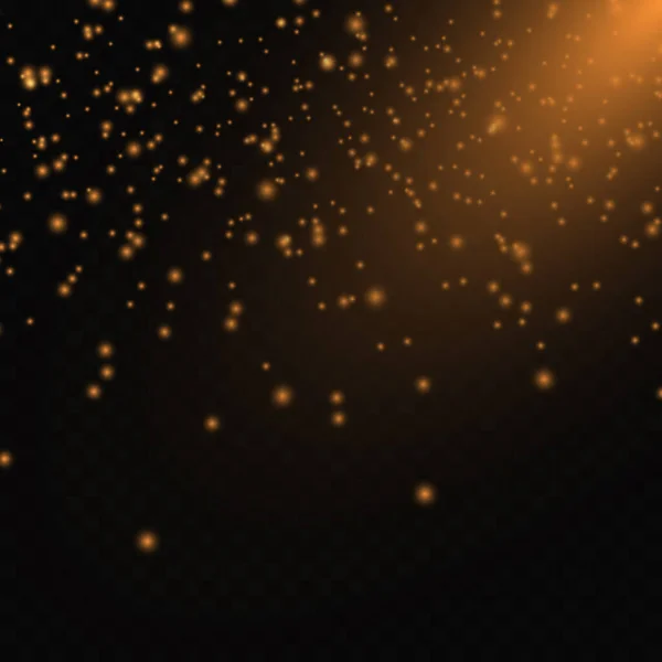 Fondo Partículas Polvo Con Luz Explosión Estrellas Sobre Fondo Transparente — Vector de stock
