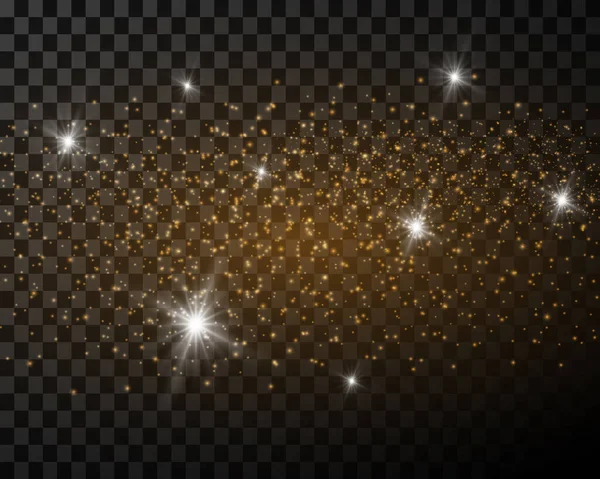 Dust Particle Background Light Stars Explosion Transparent Background — Stockvektor