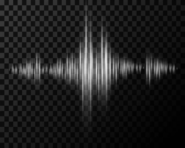 Vectorgeluidsgolven Abstract Muziek Puls Achtergrond Golfgrafiek Van Audiospoor Frequentie Spectrum — Stockvector