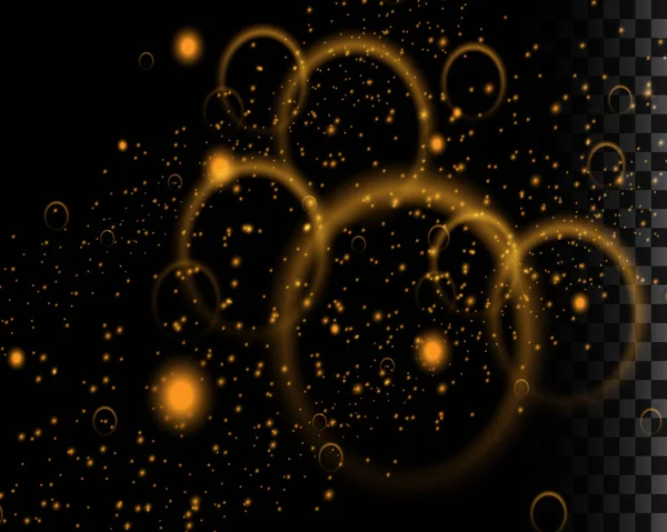 Fondo Partículas Polvo Con Luz Explosión Estrellas Sobre Fondo Transparente — Vector de stock