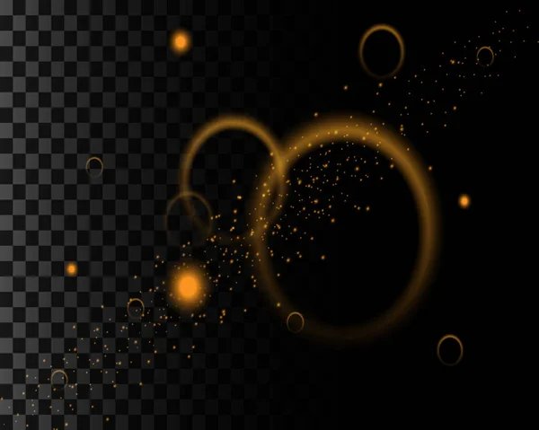 Fondo Partículas Polvo Con Luz Explosión Estrellas Sobre Fondo Transparente — Vector de stock