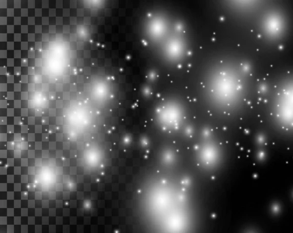 Silver Flash Explosion Light Glitter Dust Transparent Background — Stockvektor