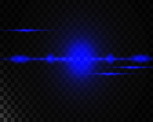 Linee Orizzontali Blu Neon Lampi Luminosi Con Brillantini — Vettoriale Stock
