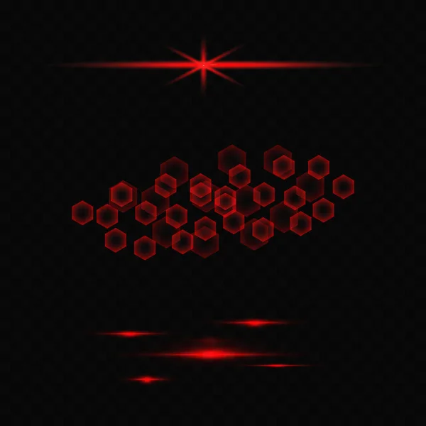 Set Red Horizontal Highlights Laser Beams Horizontal Light Beams Beautiful — Image vectorielle