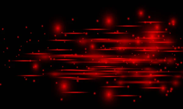 Abstract Red Speed Neon Light Effect Black Background Vector Illustration — 스톡 벡터