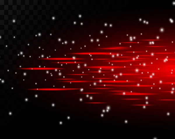 Set Red Horizontal Highlights Laser Beams Horizontal Light Beams Beautiful — 스톡 벡터