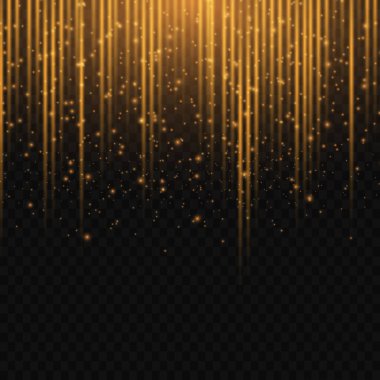 Parlayan sihirli ışık efekti ve uzun patikalar, ateş hareketi, vektör sanatı ve illüstrasyon. Parlak soyut ışık çizgileri. Şeffaf bir arkaplanda.