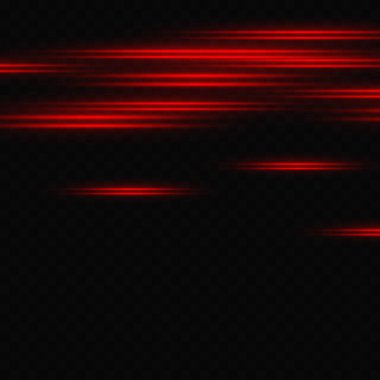 Kırmızı yatay mercek fişekleri paketi. Lazer ışınları, yatay ışık ışınları. Çok güzel ışık parlamaları. Koyu arkaplanda parlayan çizgiler.