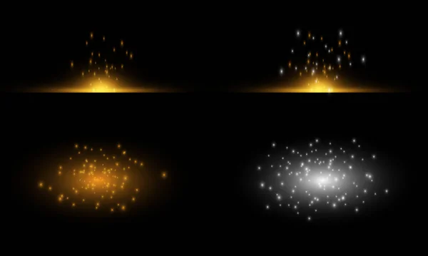 Εικονογράφηση Διάνυσμα Αφηρημένων Ακτίνων Φωτός Φωτοβολίδα Ένα Σύνολο Αστεριών Φωτός — Διανυσματικό Αρχείο
