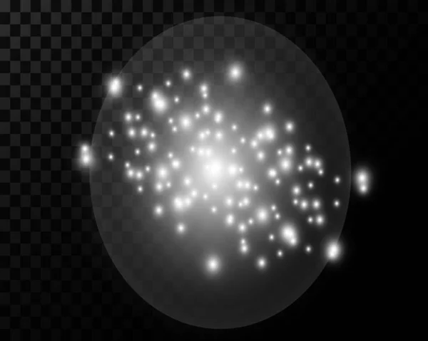 Glitter Silver Dust Explosion Bright Particles Transparent Background Glamor Vector — Stockvektor