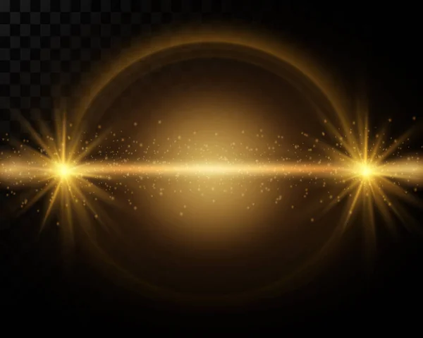 Gold Glow Particles Bokeh Glitter Effect Burst Sparkles Translucent Special — Vector de stock