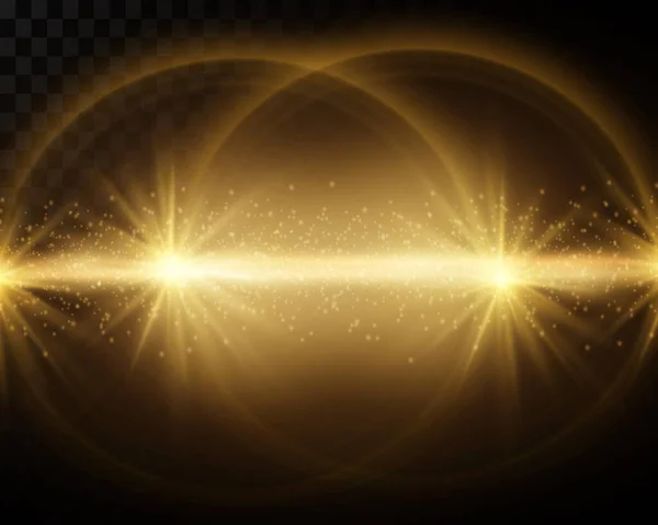 Gold Glow Particles Bokeh Glitter Effect Burst Sparkles Translucent Special — Vector de stock