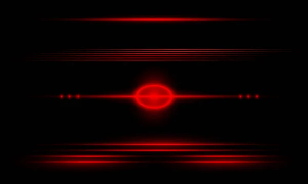 Set Red Neon Lines Rays Flashes Light Dust Transparent Background — Vetor de Stock
