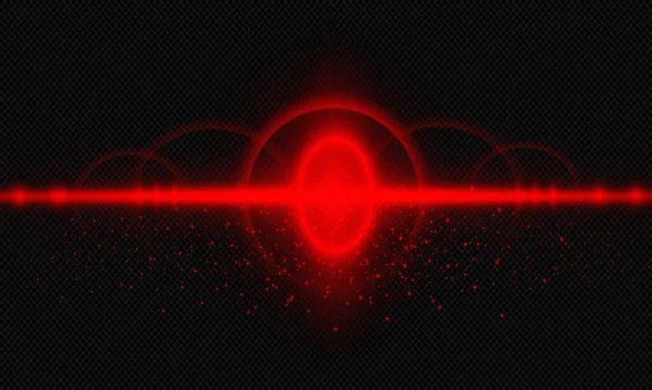 Bright Red Rays Light Lines Dust Sparks Transparent Background Film — Stockvektor