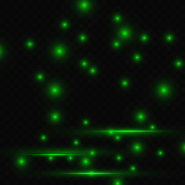 Зеленые огни болота или ведьминское зелье на заднем плане - векторные огни
