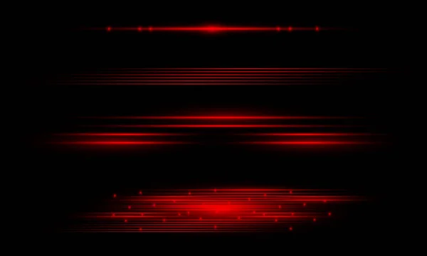 Abstract Red Laser Beams Isolated Black Background Vector Illustration Eps — Stockvektor