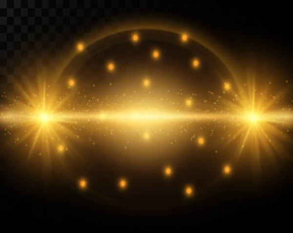 Золоті Частинки Блиску Боке Ефект Блиску Вибух Блискітками Прозорі Особливі — стоковий вектор