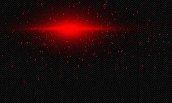 Red Bright Flash Star Glare Transparent Background Beautiful Light Flashes — Stok Vektör