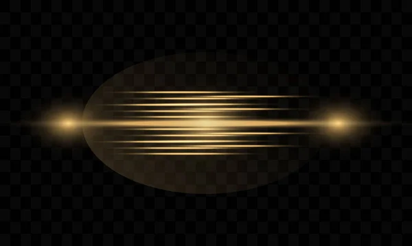 Uppsättning Blixtar Ljus Gnistrar Transparent Bakgrund Ljusa Guldreflexer Abstrakt Gyllene — Stock vektor