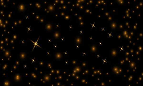 Dust Gold Golden Sparks Golden Stars Shine Special Light Vector — Stockvektor