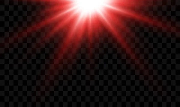 Red Glowing Circle Light Burst Star Explosion Transparent Background — Image vectorielle