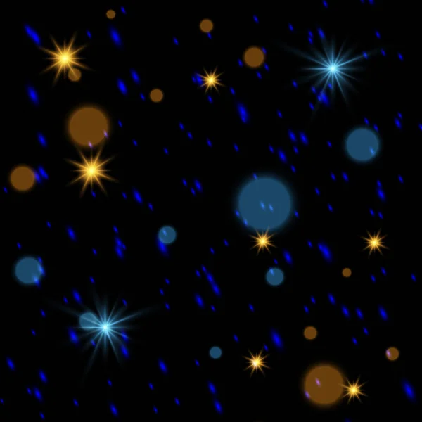 Star Light Effect Flare Sparkle Black Background Vip — Stockvektor