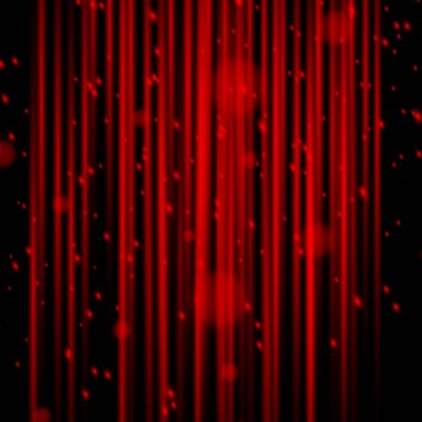 Abstract red laser beams with dust and sparkles. Isolated on transparent background.