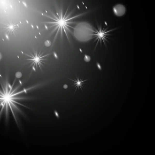 Silver Dust Silver Sparks Stars Shine Special Light Vector Sparkles — Image vectorielle