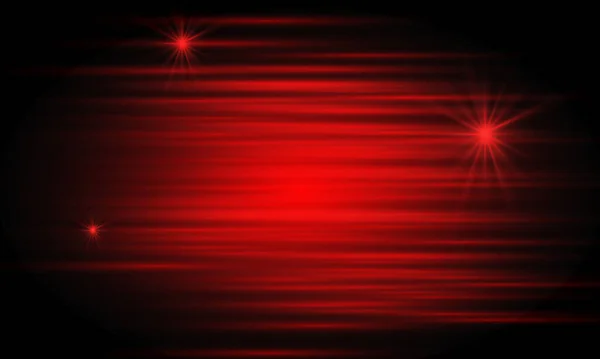 Abstract Horizontal Red Laser Beams Lines Dust Sparkles Isolated Transparent — Image vectorielle