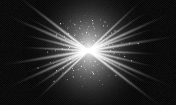 Silver Dust Silver Sparks Stars Shine Special Light Vector Sparkles — Archivo Imágenes Vectoriales