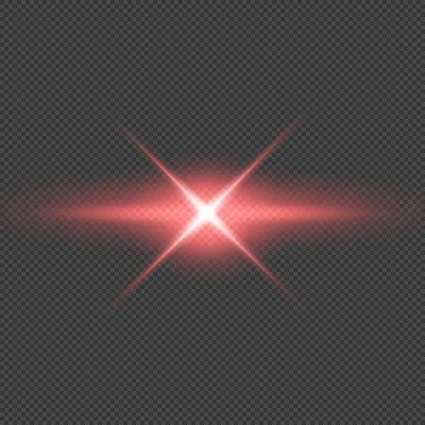 Red Glowing Circle Light Burst Star Explosion Dust Sparkles Transparent — Stockvektor