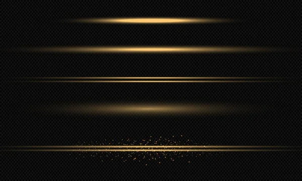 Blitzlichtgewitter Lichter Und Funken Abstrakte Goldene Lichter Isoliert Auf Einem — Stockvektor