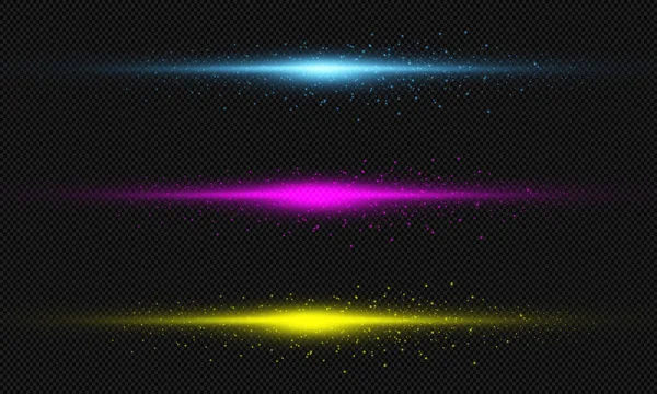 Färgglada Realistiska Specialeffekter Explosioner Och Glödande Partiklar Ljus Isolerade Transparent — Stock vektor