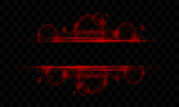 Набор Красных Эффектов Взрыв Звезды Блестками Отражением Света Прозрачном Фоне — стоковый вектор
