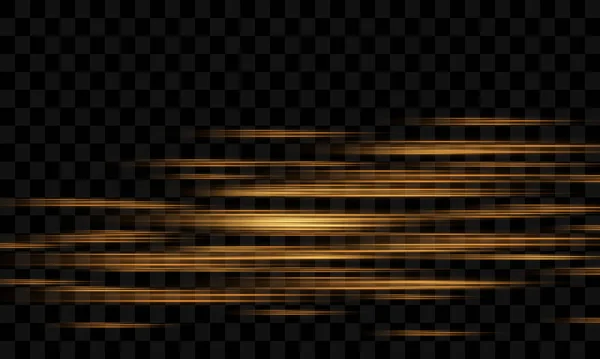 Stylish Golden Light Effect Abstract Laser Beams Light Chaotic Neon — Vetor de Stock