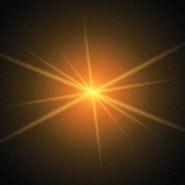 Cercle Lumineux Rouge Éclat Étoile Explosion Sur Fond Transparent — Image vectorielle