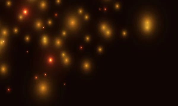 Étoiles Dorées Brillantes Colorées Fond Vacances Abstrait Fantastique Effet Lumière — Image vectorielle