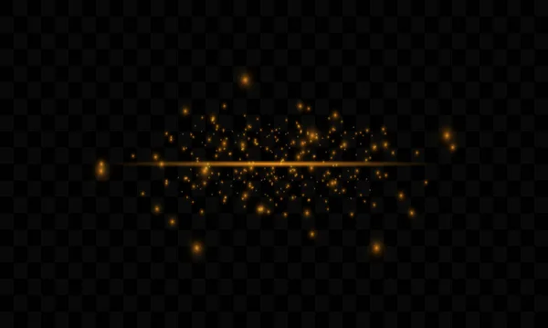Glow Isolerad Guld Transparent Effekt Lins Flare Explosion Glitter Linje — Stock vektor