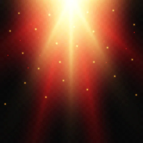 Λαμπερό Φωτεινό Αστέρι Έλαμψε Ακτινοβολία Λάμψη Και Σκόνη Εξερράγη Ένα — Διανυσματικό Αρχείο