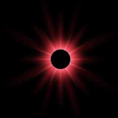 Kırmızı tutulma, ürün reklamı, doğal olaylar, korku konsepti ve diğerleri için uygundur. Vektör Illustratrion