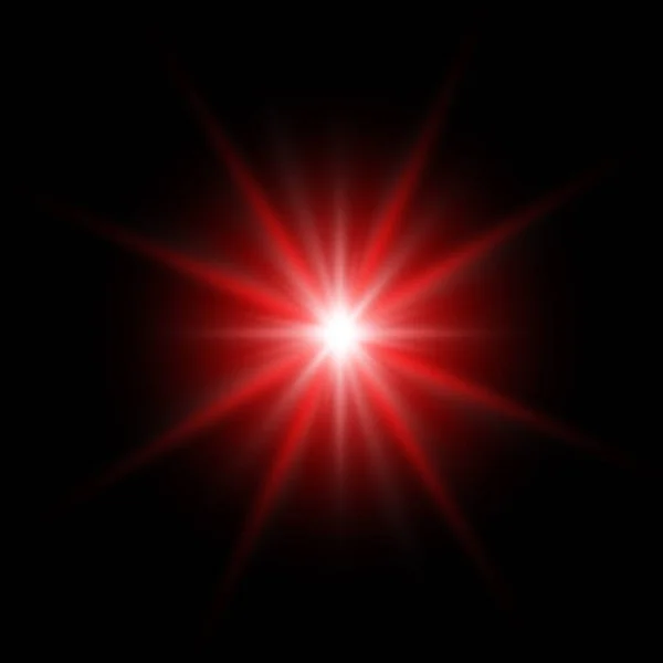 Cercle Lumineux Éclatement Lumière Étoile Explosion Sur Fond Noir — Image vectorielle