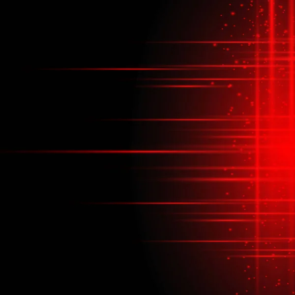 Κόκκινη Λαμπερή Ακτίνα Φωτός Εξερράγη Αστέρι Έκρηξη Σκόνη Και Αστράφτει — Διανυσματικό Αρχείο