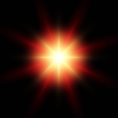 Parlayan ışık çemberi patlaması, yıldız, siyah arkaplan patlaması.