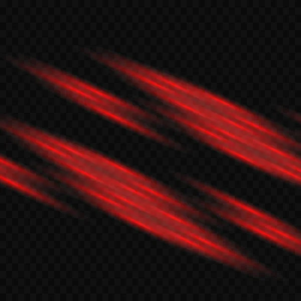 Красные Горизонтальные Блики Лазерные Лучи Горизонтальные Лучи Света Красивые Световые — стоковый вектор