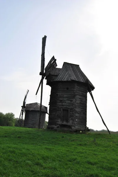 Paesaggio Rurale Con Mulino Architettura Popolare Vita Quotidiana Dell Ucraina — Foto Stock