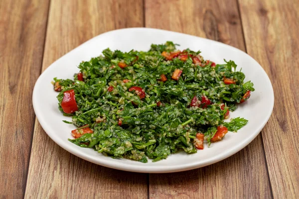 Ingrédients Bruts Cuisine Salade Tabouli Vue Horizontale Aliments Sains — Photo