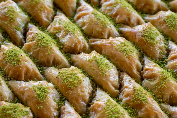 Baklava Geleneksel Orta Doğu Lezzetleri Baklava Nın Yerel Adı Kaymakli — Stok fotoğraf