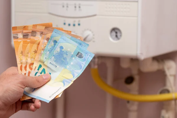 European Energy Crisis Increase Gas Prices Europe Population Euro Banknotes — Stock Photo, Image