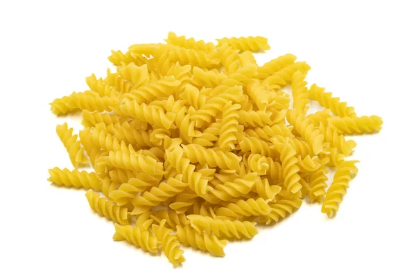 Raw Auger Pasta Isolerad Vit Bakgrund Närbild Horisontell — Stockfoto